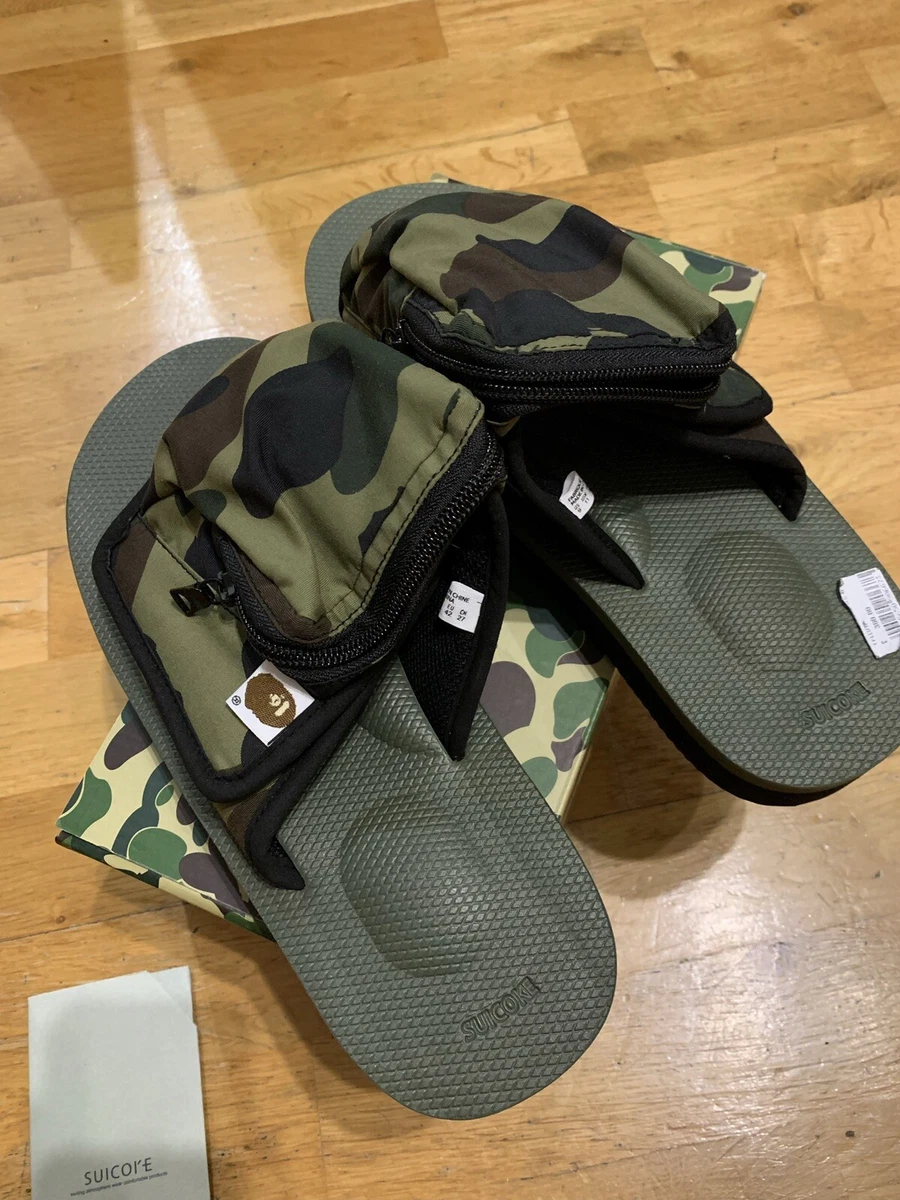 Bape A Bathing Ape X Suicoke OG Green Camo Pocket Sandal UK8 US9 BNIB