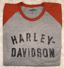 Harley Davidson Raglan T Shirt Mens 2XL Grey ...