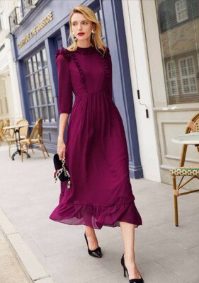 white christmas dresses Marie Mock Neck Maxi Dress — Blush Floral main image 1