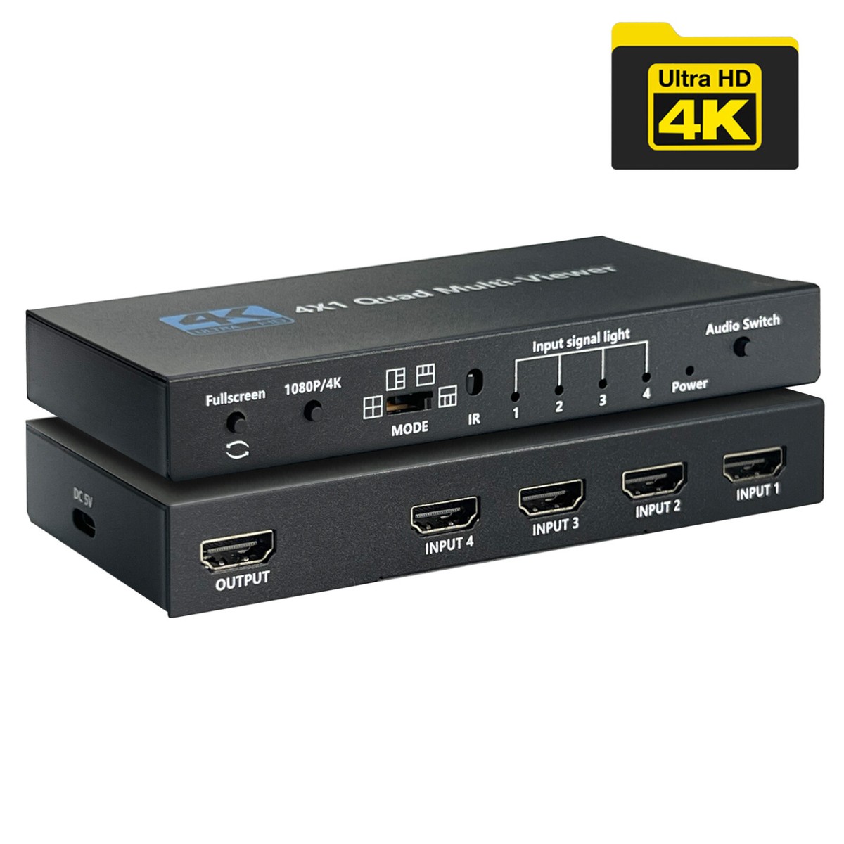 4K HDMI 4X1 Quad Multi-Viewer 4 IN 1 Out Multi Screen