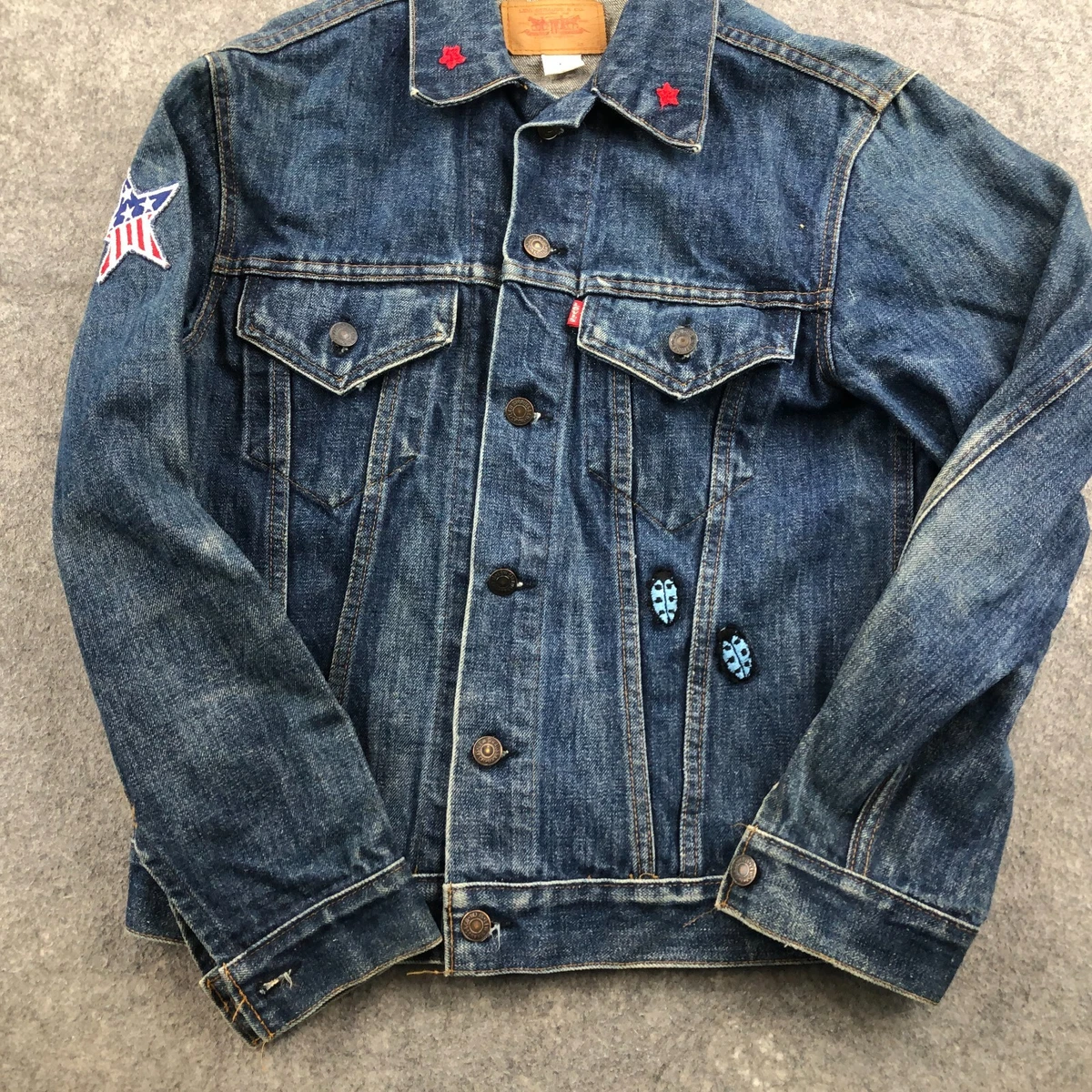 Vintage Levis Denim Jacket Mens 38 Trucker 70506 0217 Red Tab Embroidered USA
