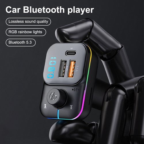 Bluetooth 5.3 Car FM Transmitter USB Type-C Car Fast Charger Mp3 Player Adap-*- - Zdjęcie 5 z 12