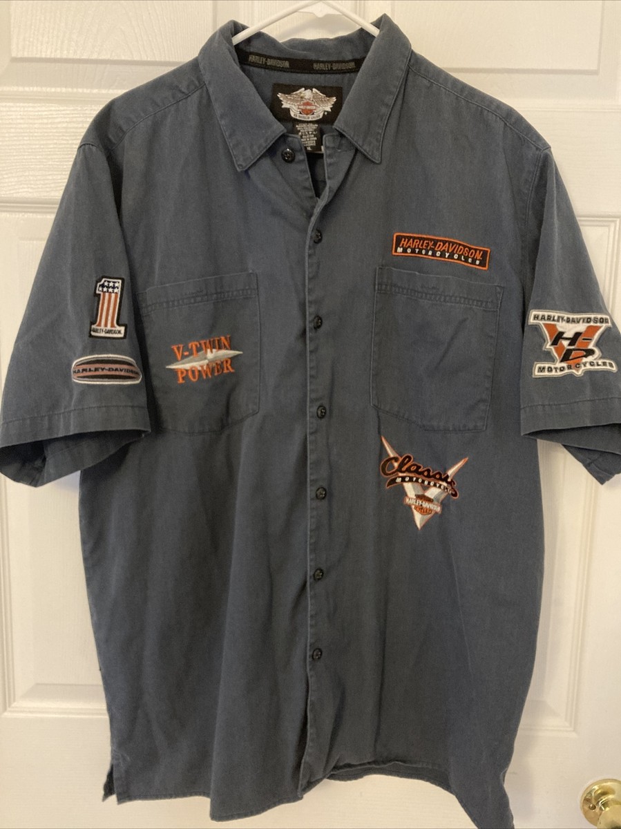 Harley Davidson Motorcycles V Twin Mechanic's Shirt XL Extra Large