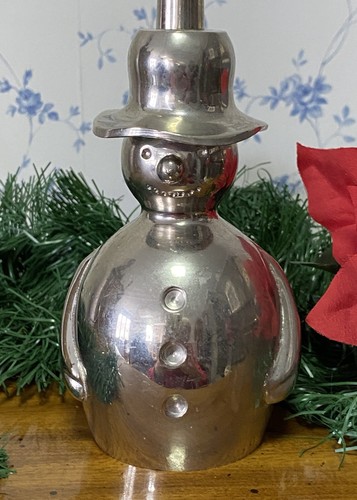 Large Heavy Metal Snowman Bell from Crate and Barrel ~ 8" - Picture 2 of 7