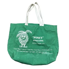 Piney Pinecone Estes Park, CO Canvas Cloth Reusable Eco Tote Grocery Bag USA