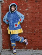 Snow White-size 10/12-Outfit-Pants Top-Fuzzy-Hooded-Pajamas-2 Piece Set-