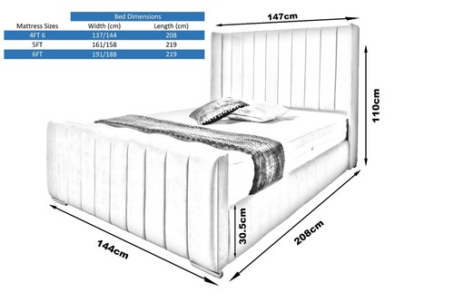 Ottoman Storage Gas Lift Up Winged Bed Frame Velvet Upholstered Double King Size - Picture 6 of 24