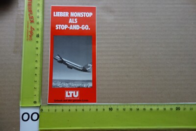 Alter Aufkleber Fluglinie Fluggesellschaft LTU Spruch Lieber NONSTOP