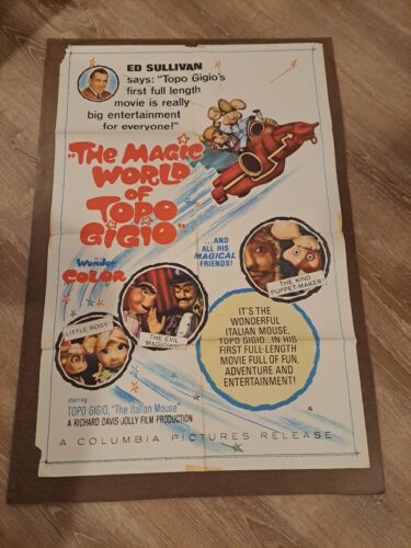 ORIGINAL MOVIE POSTER:  THE MAGIC WORLD OF TOPO GIGIO - FOLDED 27x41 - 1965 - Photo 1 sur 15
