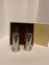 Vintage stainless steel made in USA S&P shakers modern retro decorNEVER USED