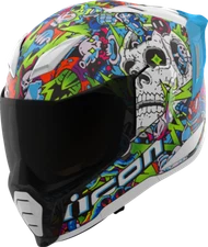 ICON Ultraflite MIPS Motorcycle Helmet Doodle 3 Blue