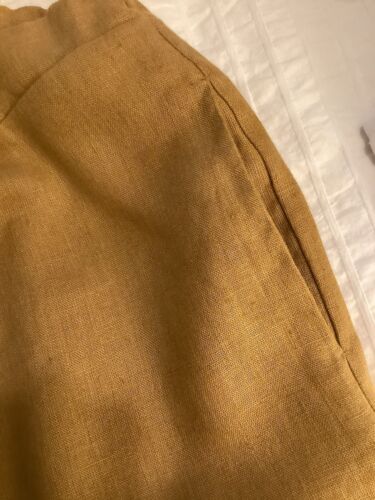 LEINEN/MEER (etsy Designer) weites Bein ROST/CAMEL Leinen Cropped Hose M/L - Bild 5 von 8