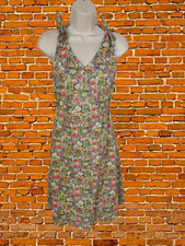 VINTAGE MULTICOLOURED DRESS SIZE UK 8-10 WOMENS SLEEVELESS FLORAL SUMMER POPPYS
