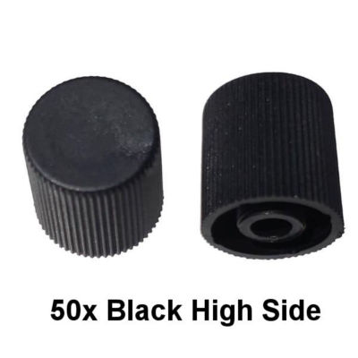 50x A/C Charge Port Service Cap Black High Side ''Long'' M10x0.75 R134A Fit MT0068