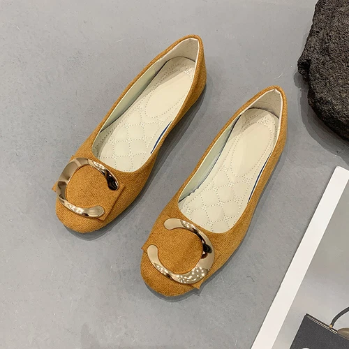 Women Flats Slip On Flat Shoes Formal Ladies Square Toe Classic Pumps Buckle - Bild 54 von 113