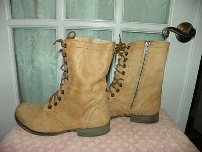 tan suede combat boots