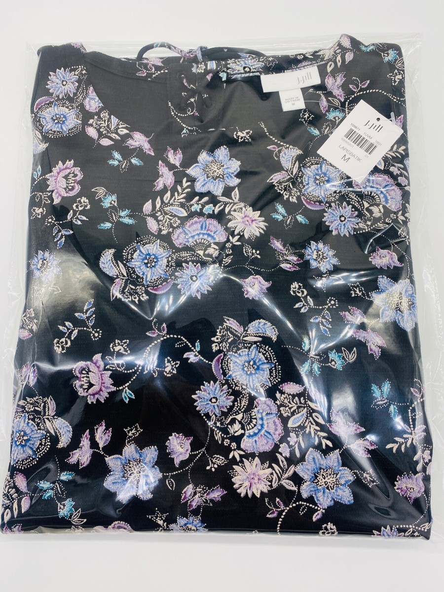 3本セット J.Jill ~ M ~ NEW Pretty Laced-Back Knit Dress ~ Lapis Batik Vines