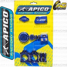 Apico Bling Pack Blu Blocchi Tappi Tappi Dadi Coperchio Morsetto per Yamaha YZ 250F 2009