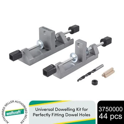 Wolfcraft Universal Dowelling Kit for Perfectly Fitting Dowel Holes, 44 pcs