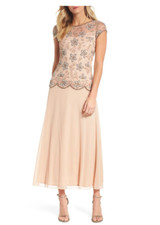 Pisarro Nights Beaded Mesh Formal Gown Dress Size 8 Blush 218