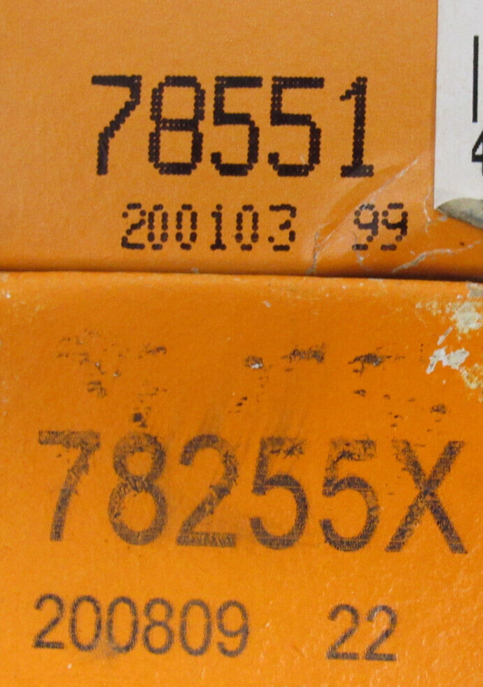 NEW TIMKEN 78255X TAPERED ROLLER BEARING WITH 78551 BEARING CUP | eBay
