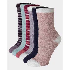 Hanes® Women's Super Soft Winter Cozy Fuzzy Crew Slipper Socks --6 Pairs