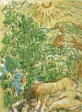 OASIS in the Green - Andre Cottavoz - Limited Original Colour Lithograph 1969