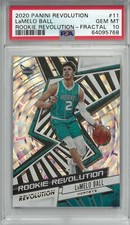 2020-21 Panini Revolution LaMelo Ball #11 Rookie Revolution Fractal Gem MT10 PSA