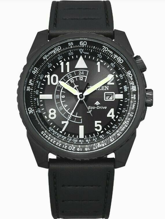 【最終価格　未使用】シチズン　ナイトホークBJ7135-02E プロマスター Citizen Eco-Drive Promaster Nighthawk Dual Time Leather Men's