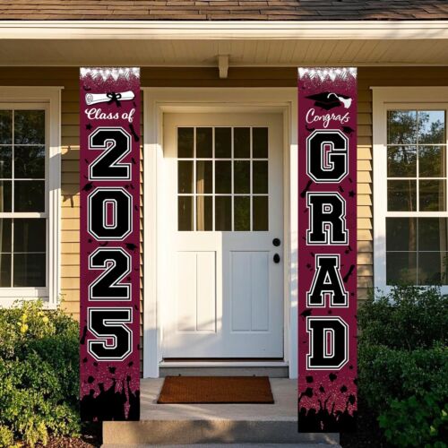 2025 Maroon Graduation Decorations – Porch Banner & Party Supplies