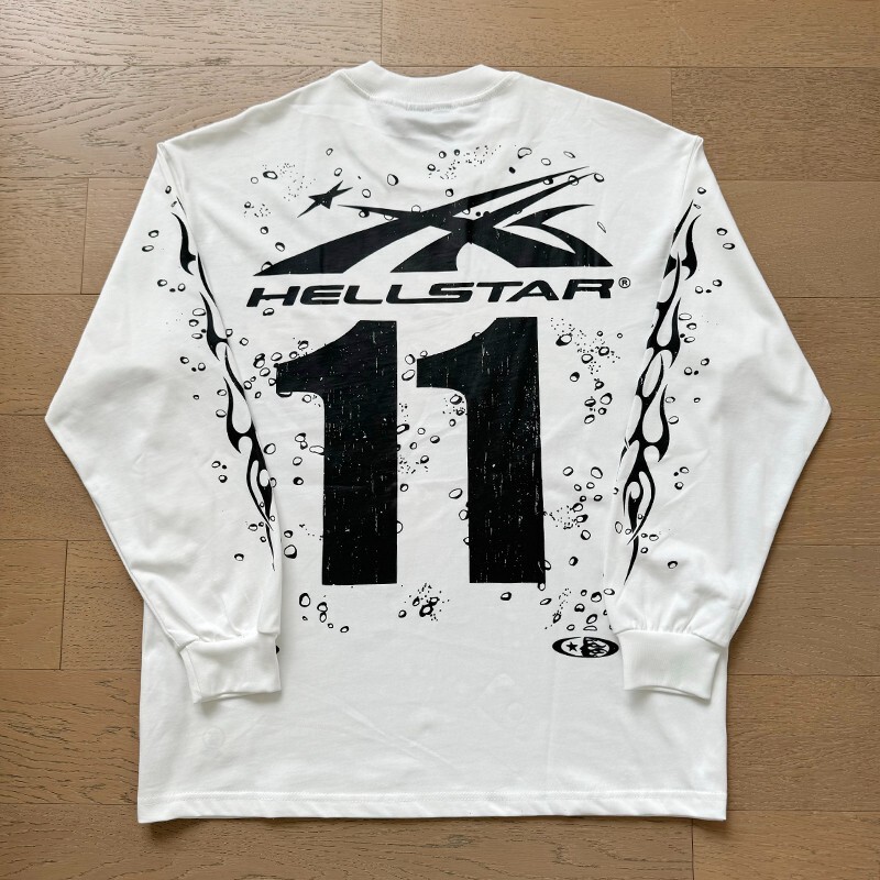 人気★Rest & Recreation★22 TEAM GRAPHIC LONG SLEEVE T-SHIRT Hell studios star Moto Cross Long Sleeve Tee men's casual