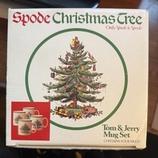 Spode Christmas Tree Mug Coffee Cocoa England with Original Box VTG Set of 4