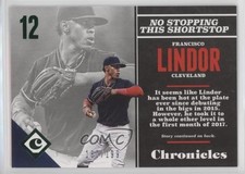 2017 Panini Chronicles Green 180/199 Francisco Lindor #33 4a7