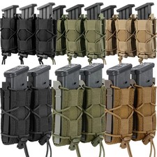 Tactical Single/Double/Triple Mag Molle Pouch for 9mm/.40 Cal 45 ACP Glock 1911