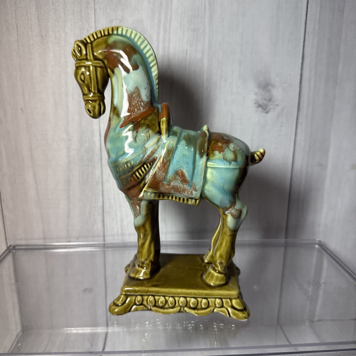 Vintage Norleans Japan Ceramic Trojan Horse Majolica Glaze 7
