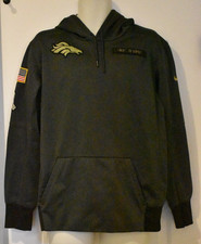 Nike On Field Denver Broncos Salute to Service Gray Hoodie Men  s Size Large