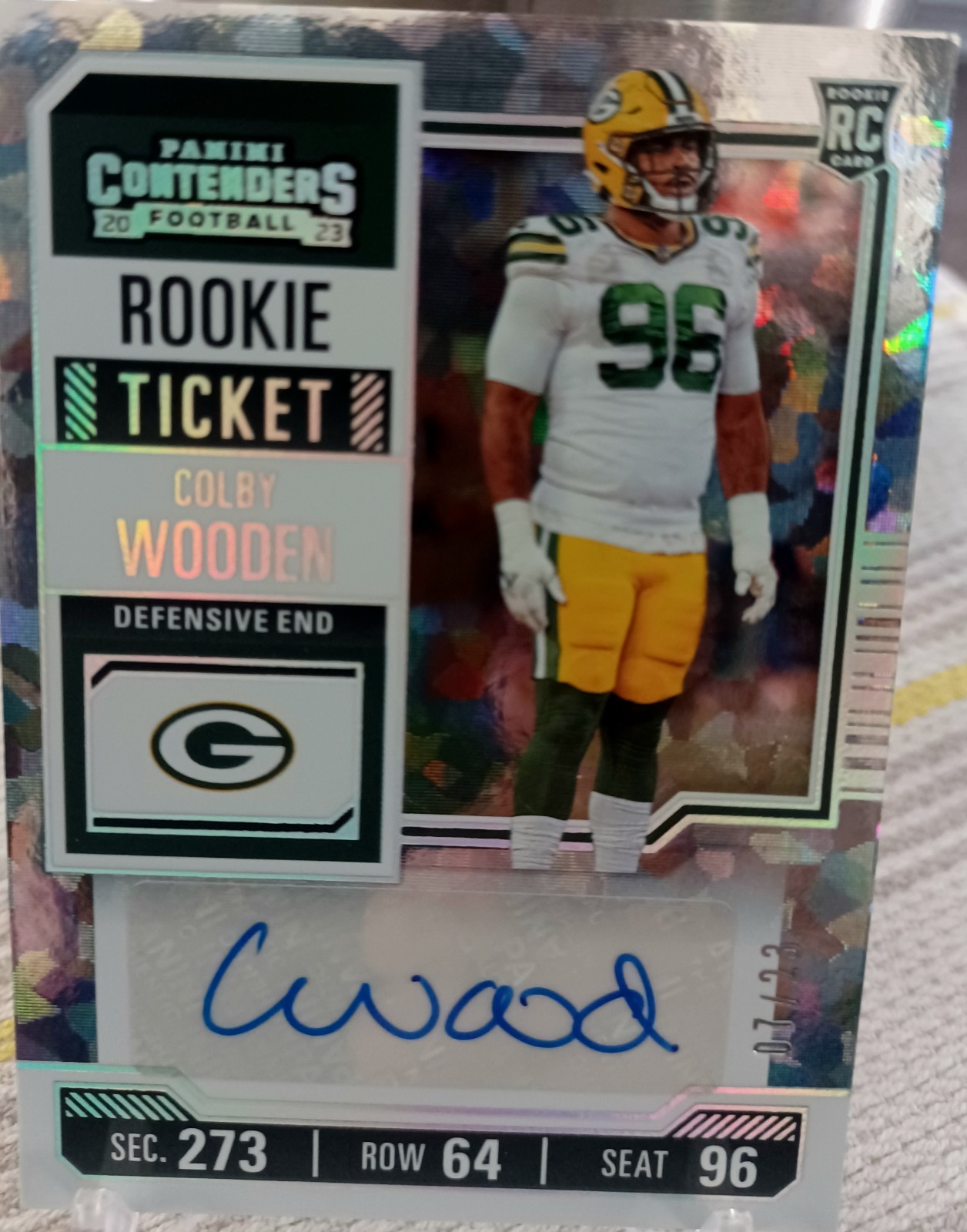 Colby Wooden Panini Contenders #188 Autograph-Cracked Ice Ticket