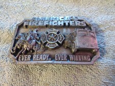 VTG 1983 America's Firefighters Belt Buckle Siskiyou Buckle Co.