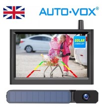 AUTO-VOX Car 5" Monitor Wireless Solar Reversing Rear View Camera Parking Kit UK