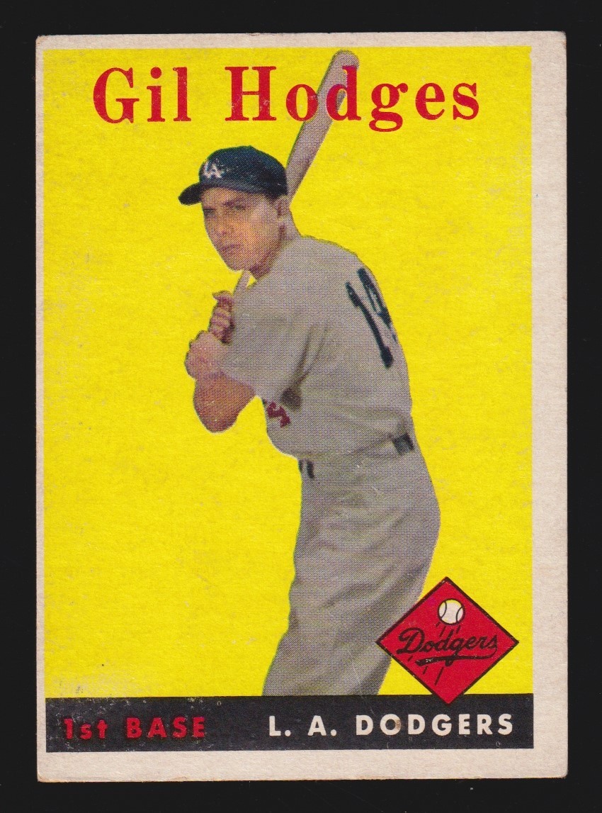 GIL HODGES dodgers 1958 TOPPS #162 VERY GOOD