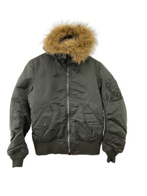 Alpha Industries Flight Jacket/Blouson/Hooded//M/Nylon/Khk/Mil-J-82790J 3653
