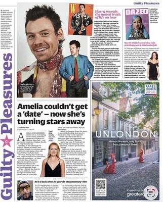 Harry Styles Live Tour Melia Demoldenberg Ali G Newspaper Clipping 2026