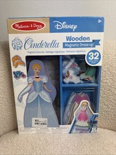 Wooden Doll Dress Up Set Magnetic Disney Princess Cinderella 50328 Melissa Doug