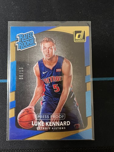2017-18 Panini Donruss Rated Rookie Luke Kennard Gold #189 Pistons /10 - 第 1/3 張圖片