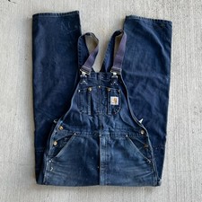 Carhartt faded blue double knee work wear carpenter coveralls pants