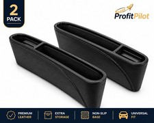 2pcs Car Seat Gap Filler Organizer Storage Box Leather Pocket Universal Fit
