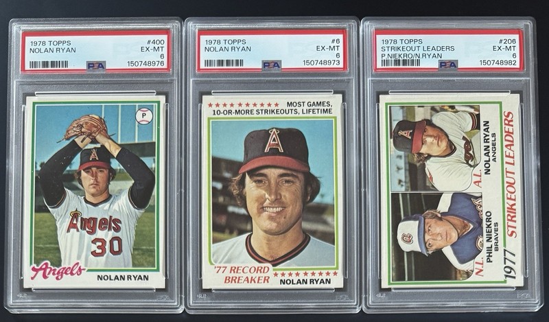 VINTAGE BASEBALL LOT • NOLAN RYAN HOF PSA GRADED CARDS