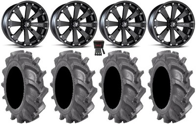 MSA Black Kore 14'' UTV Wheels 28'' BKT AT 171 Tires Can-Am Defender