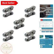 5-Pack Carbon Steel Roller Chain Connecting Links - Durable ANSI Repair Solution