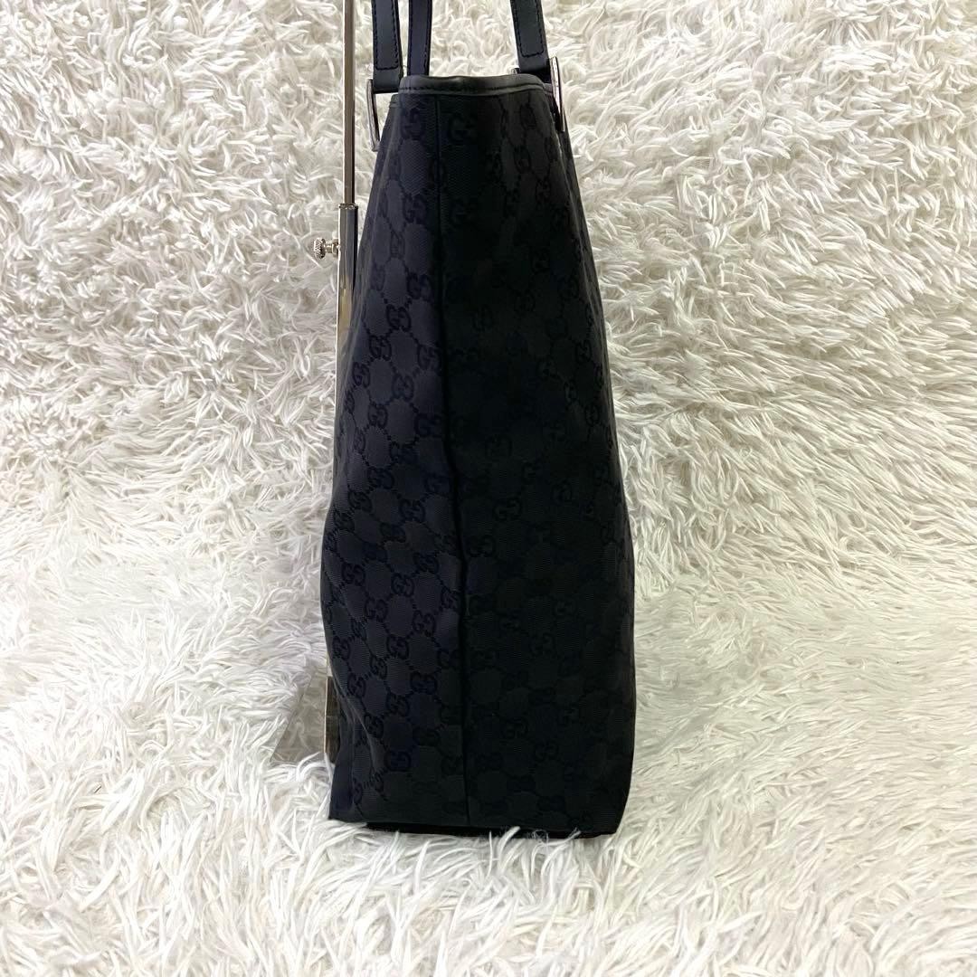 Gucci Vintage GG Canvas Bucket Bag Unisex Black Large Capacity Leather thumbnail 4